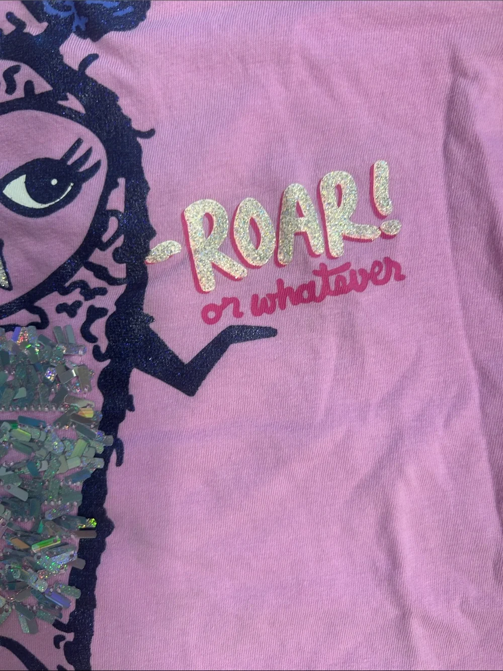 Gymboree Pink Girls Monster Sequin Long Sleeve Tee